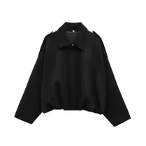 TRAFZA Women Brown Green Suede Jacket Loose Casual Bomber Coat Lapel Zipper Long Sleeve Jackets Vintage Lady Motorcycle Outwears